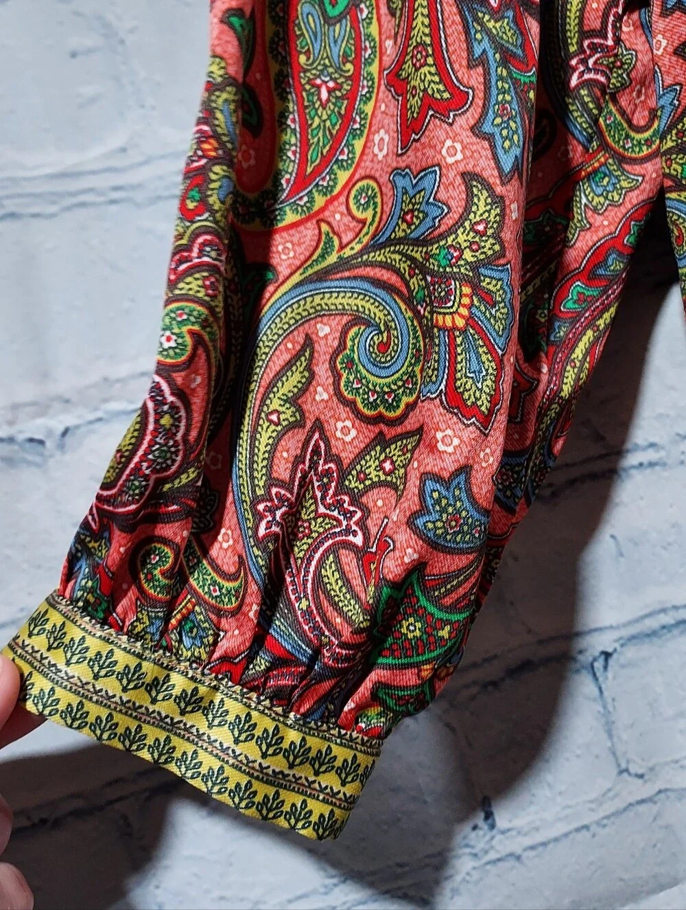LOFT Small Colorful Paisley Satin Blouse Top Office Career Wear